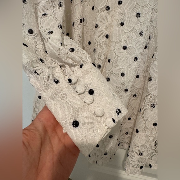 For Love & Lemons Donna Puff Sleeve Floral Lace Mini Dress - Picture 10 of 14